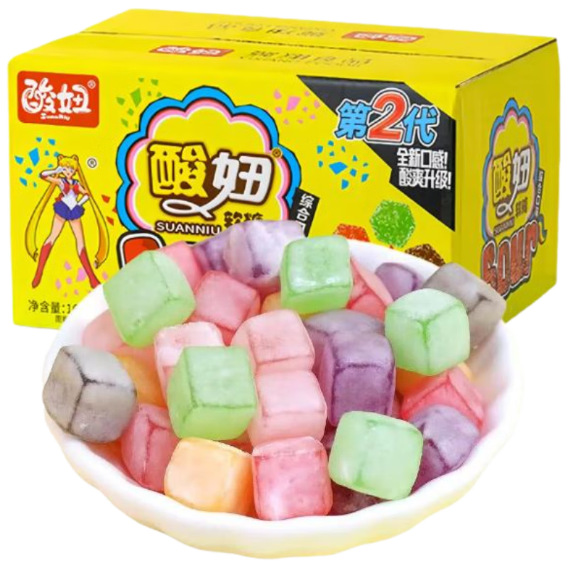 酸妞（SUANNIU）二代软糖大颗混合口味 160g20包 酸甜儿童零食怀旧糖果礼物