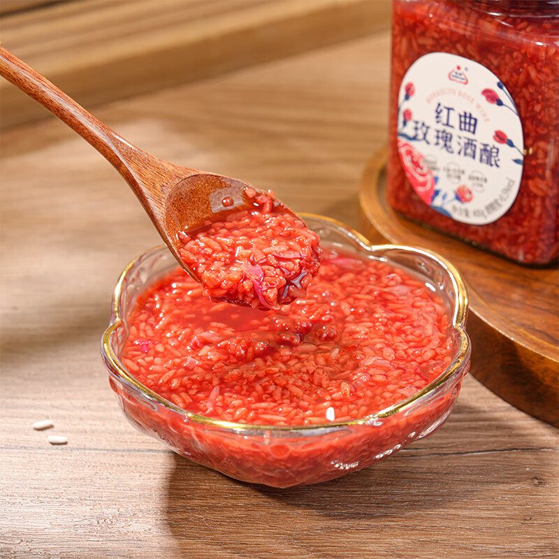 生龙【热门商品】红曲玫瑰酒酿米酒湖北特产醪糟糯米酒甜酒酿月子米酒 红曲玫瑰酒酿400g*1瓶
