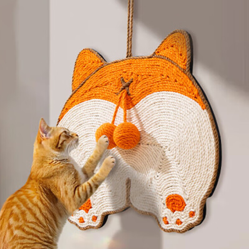 迪普爾貓抓板耐磨不易掉屑劍麻貓抓板立式貼墻貓抓板窩貓玩具貓窩 柯基PP__貓抓板_可玩可睡