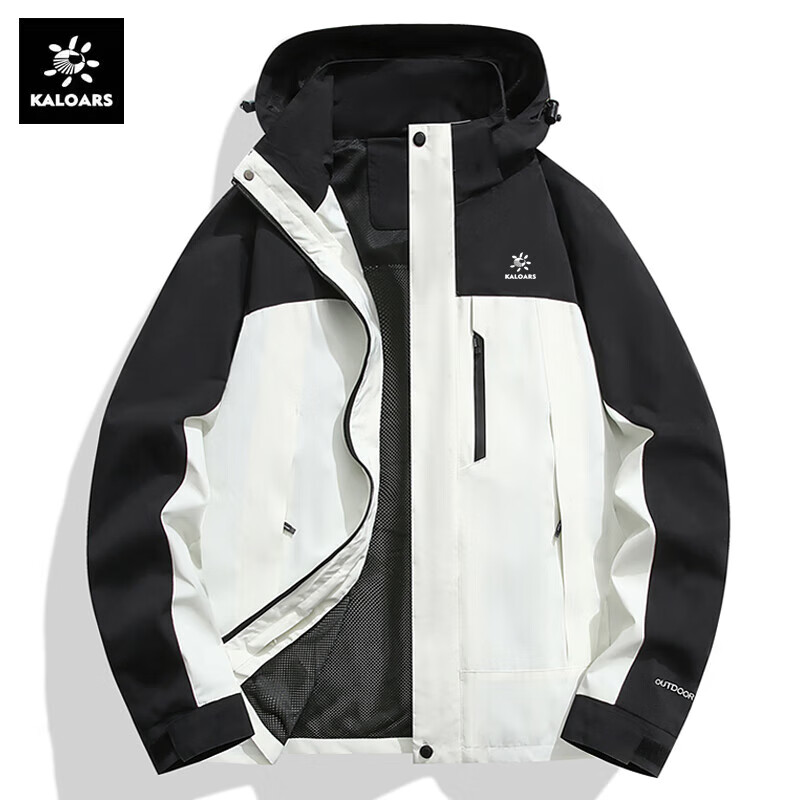 凯乐石薄荷冲锋衣户外运动三合一男女情侣款2025新款秋冬季户外登山夹克外套 2418象牙白[单冲春秋款][防风防水面 2XL 175-180身高 135-155斤