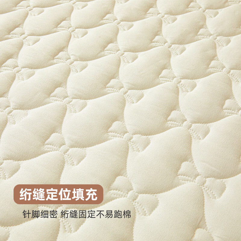 雅鹿夹棉床笠全包加厚宿舍床罩1.5x2米床套罩床垫保护罩床笠1.8米x2米 蝴蝶结床笠-奶昔白【蓬松柔软 四季通用】 120*200cm单床笠+枕套一只