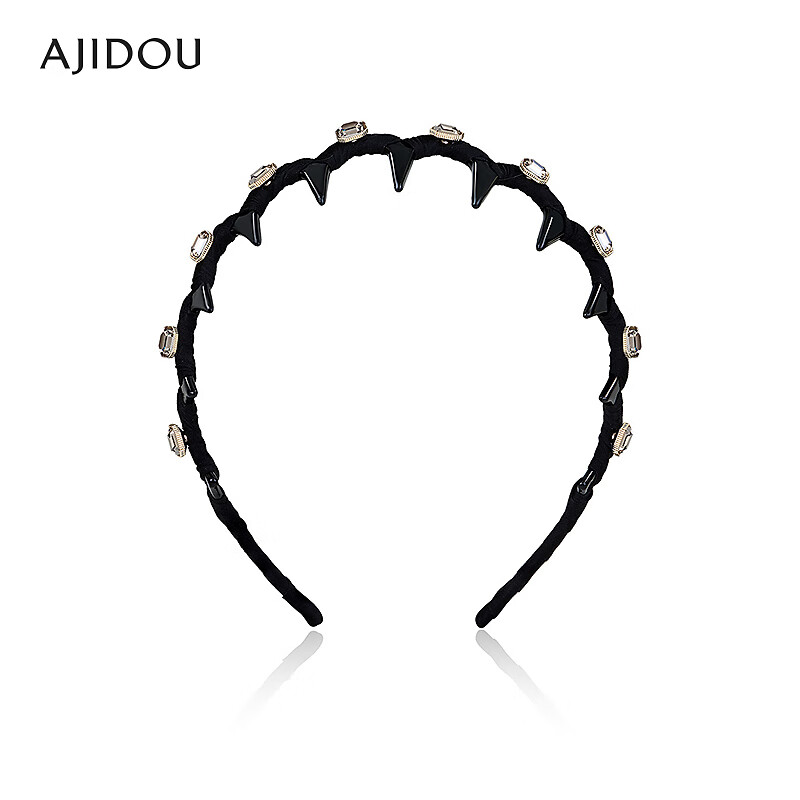 AJIDOU阿吉豆发饰女款黑色头箍时尚发箍元旦节跨年礼物 黑色 1个