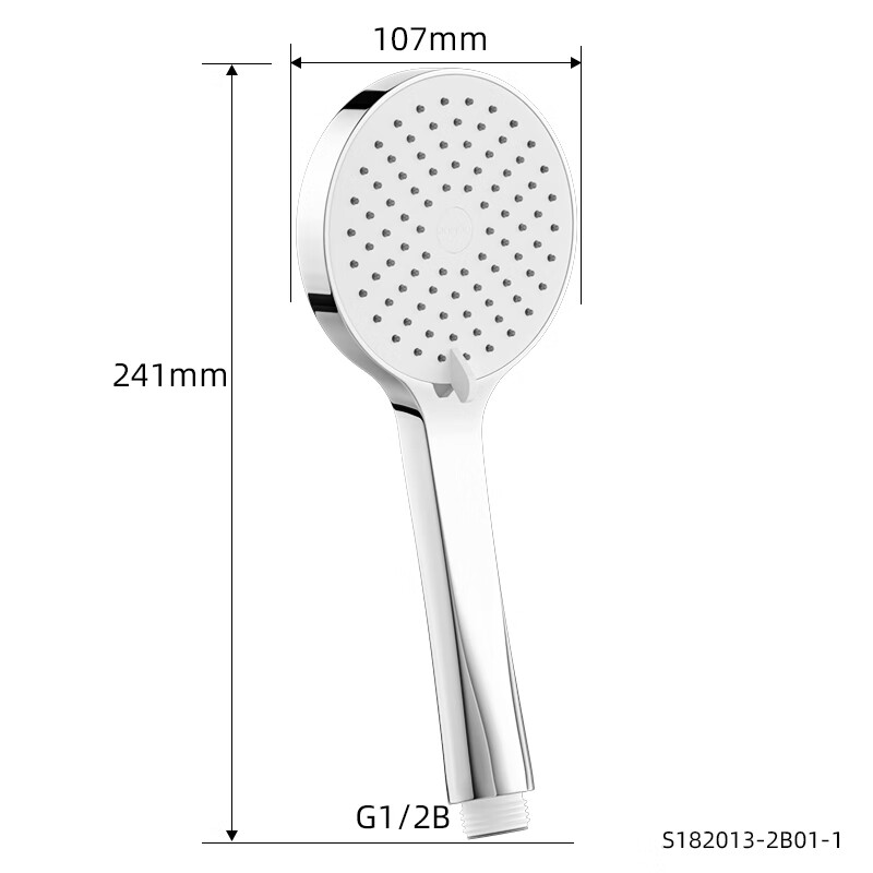 九牧通用增压花洒喷头淋浴洗澡神器热水沐浴室莲蓬头顶喷软管家用 【三档增压+易洁防堵】单花洒头S182013-1