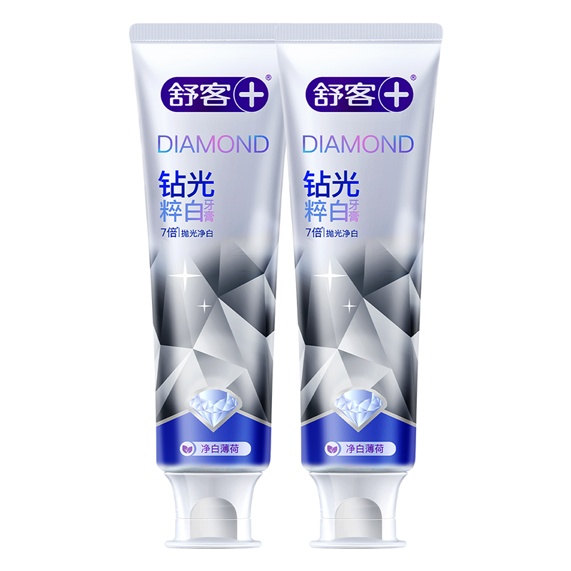 舒客肖战同款钻光清新牙膏去牙渍烟渍美白牙齿120g薄荷味14h长效清新