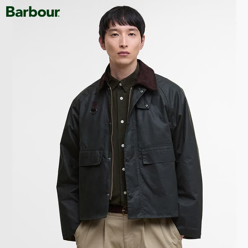 Barbour Modified Spey 男女同款油蜡夹克 鼠尾草绿 M (38) 体重约120-130斤-常规版型
