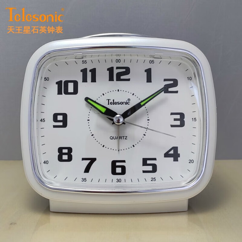 天王星天王星鬧鐘學(xué)生高中老人專用靜音簡約機(jī)械石英鐘桌面鐘表時(shí)鐘座鐘 白色 g5902-1
