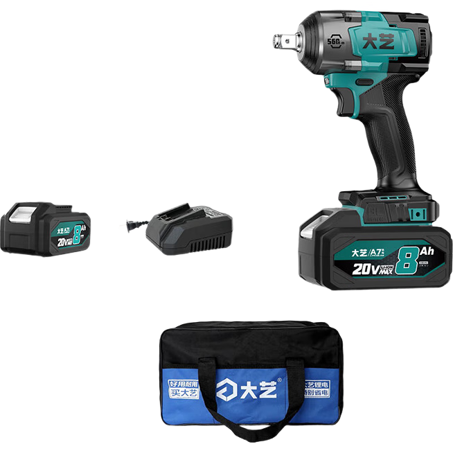大藝鋰電無刷電動(dòng)扳手大扭力A7-560-8HD沖擊扳手風(fēng)炮汽修電動(dòng)工具套裝