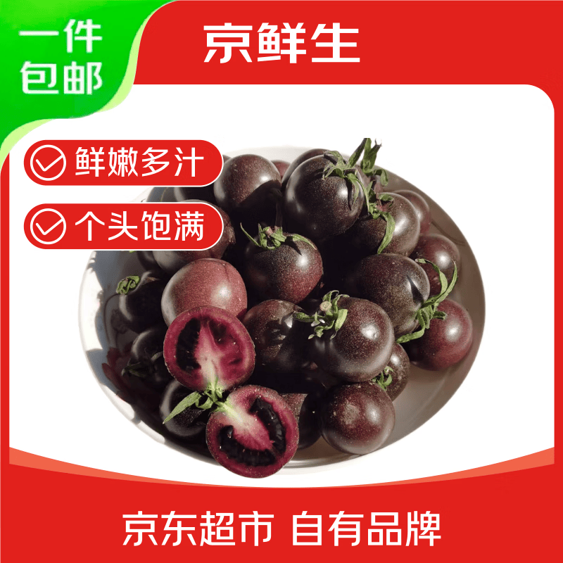 京鲜生 山东寿光黑珍珠小番茄净重2.8斤装 新鲜蔬菜紫色圣女果 源头直发