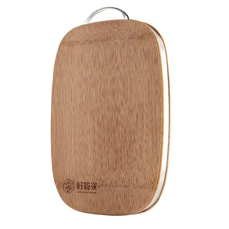 好管家廚房不銹鋼加厚竹砧板竹實(shí)心竹案板碳色菜板包邊款整竹剁骨 整竹包邊款45*32*2.6cm.. 方形