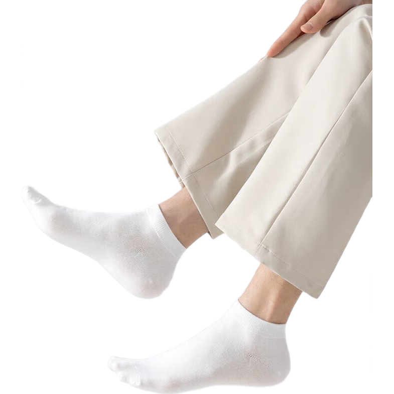 【新疆棉】男士百搭短筒袜吸汗透气春夏秋运动休闲船袜 5双装