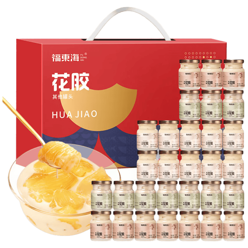 福东海 即食花胶奶冻2250g【母亲节礼物】轻食代餐鱼胶女性滋补礼品30瓶
