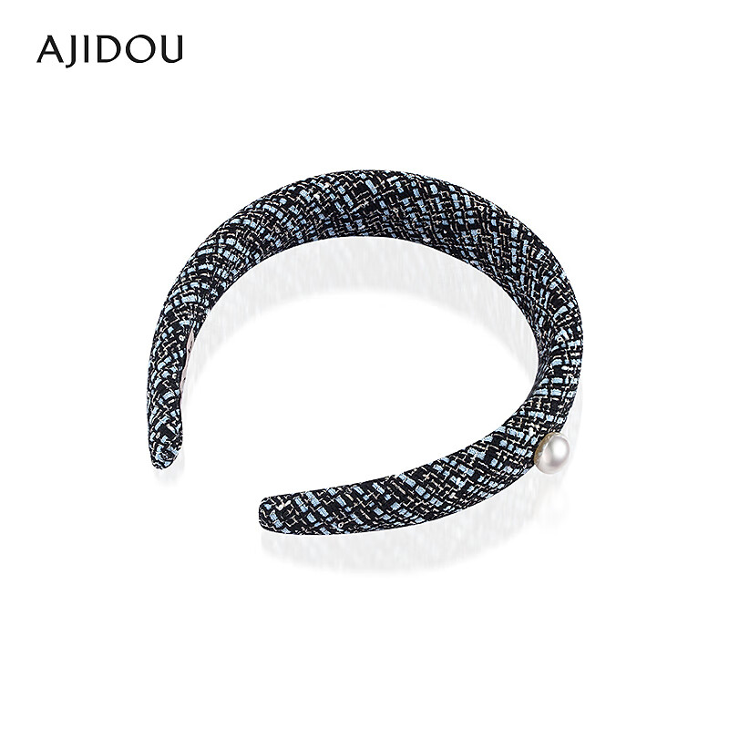 AJIDOU阿吉豆发饰女款蓝色时尚头箍织物发饰高颅顶发箍新年跨年礼物 宝蓝色 1个