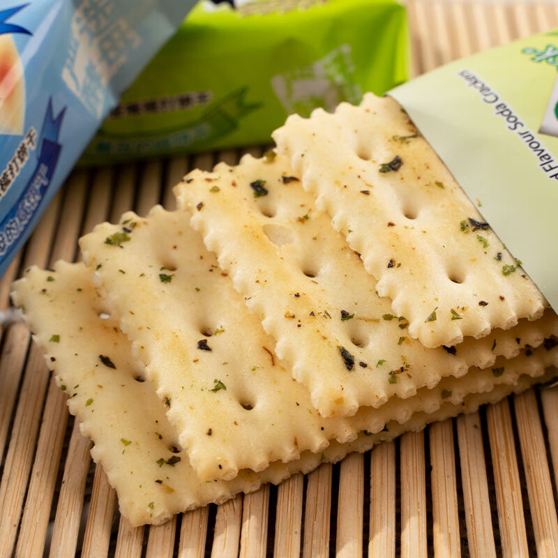 EDO PACKEDO蘇打餅干海苔咸味散裝零食整箱5斤代餐嚴選酵母梳打餅追劇小食 五谷味 1斤【約22小包左右】