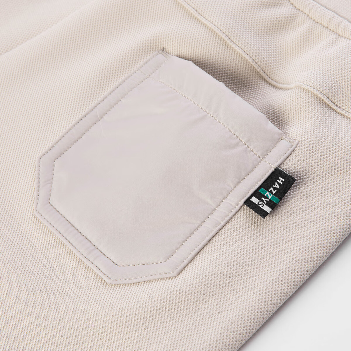 哈吉斯（HAZZYS）童装男童套装秋季新品珠地挺括长袖两件套 浅沙灰 165