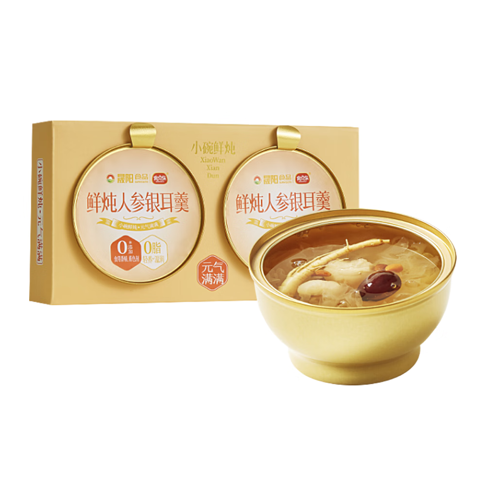 自营 食点乐 鲜炖人参 银耳羹258g*2 叠首购16.8元 U；Plus包邮 - 线报酷