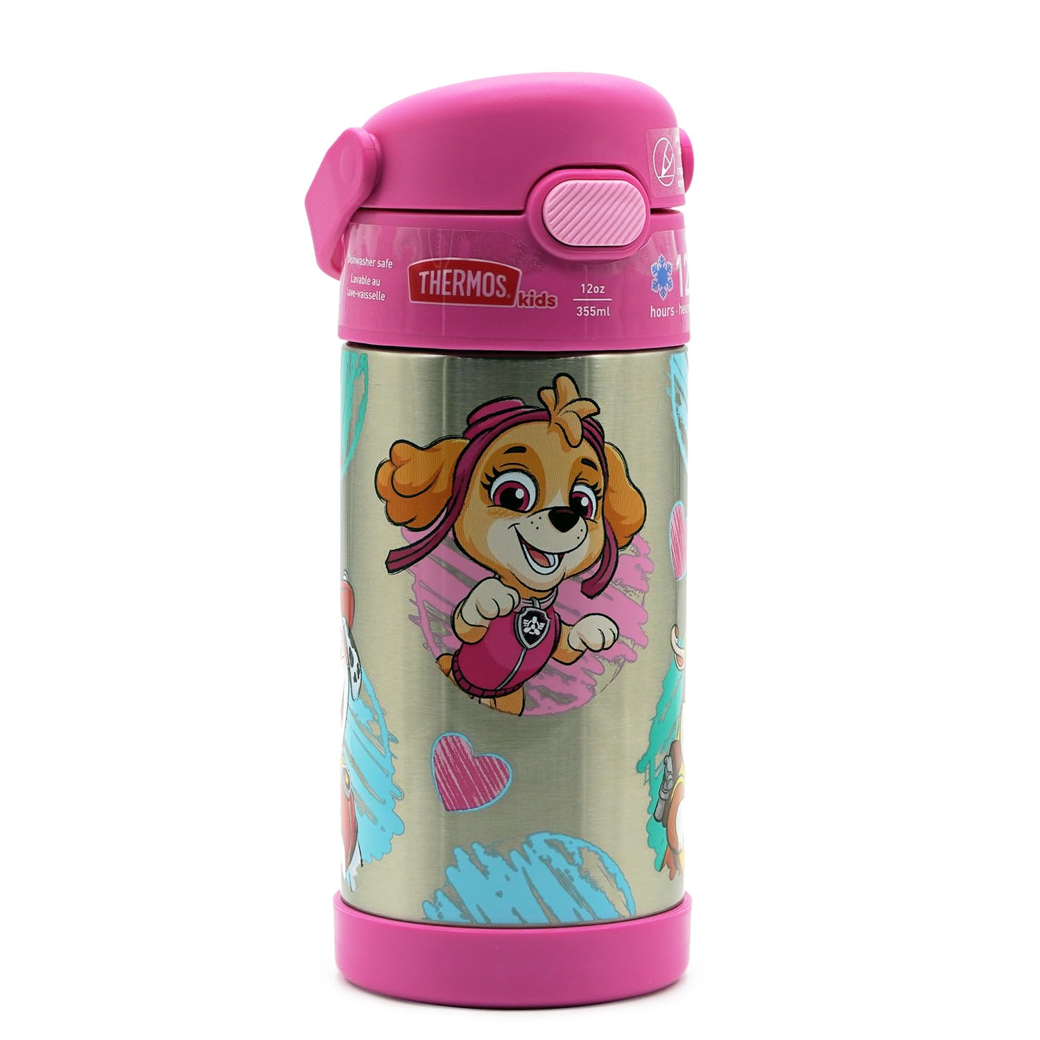 THERMOS 膳魔师 儿童不锈钢保温水瓶 吸管款 Paw Patrol 狗狗巡逻队女孩 12 Oz. (约 340 g)