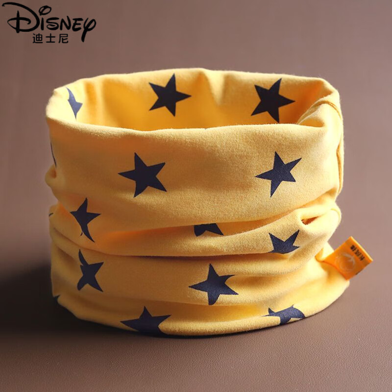 迪士尼（Disney）A类纯棉儿童围脖宝宝秋冬脖套男小孩冬季套头婴儿围巾防风保暖女 卡皮巴拉-姜黄 0-10岁