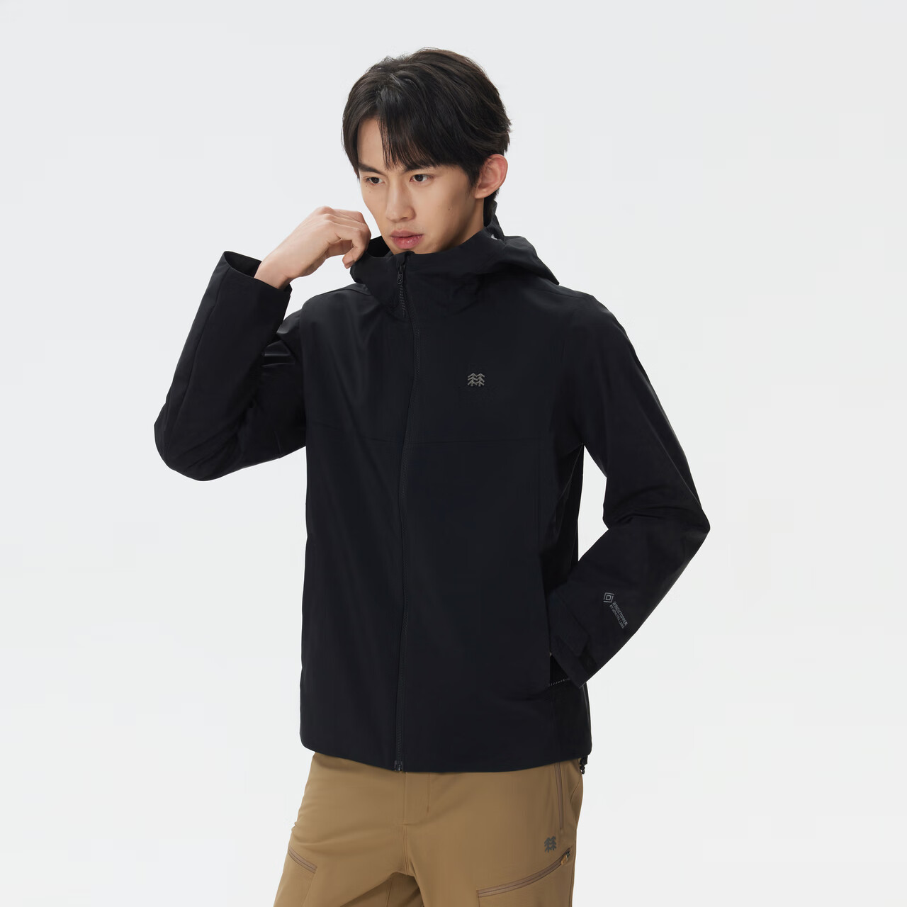 KOLON SPORT/可隆WINDSTOPPER®软壳夹克 胡歌同款 男子GTX户外防水透湿外套 LHWJ5AN039-BK 黑色 XL 180/100A