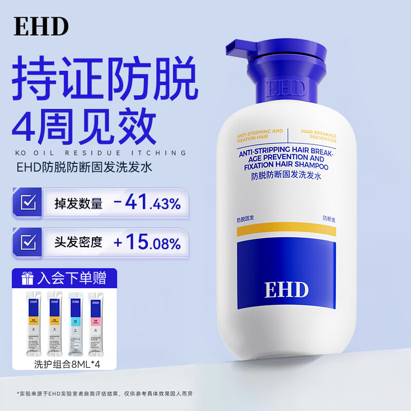 EHD防脱固发洗发水控油蓬松柔顺防断洗发露盈韧洗头膏男500ml老包装