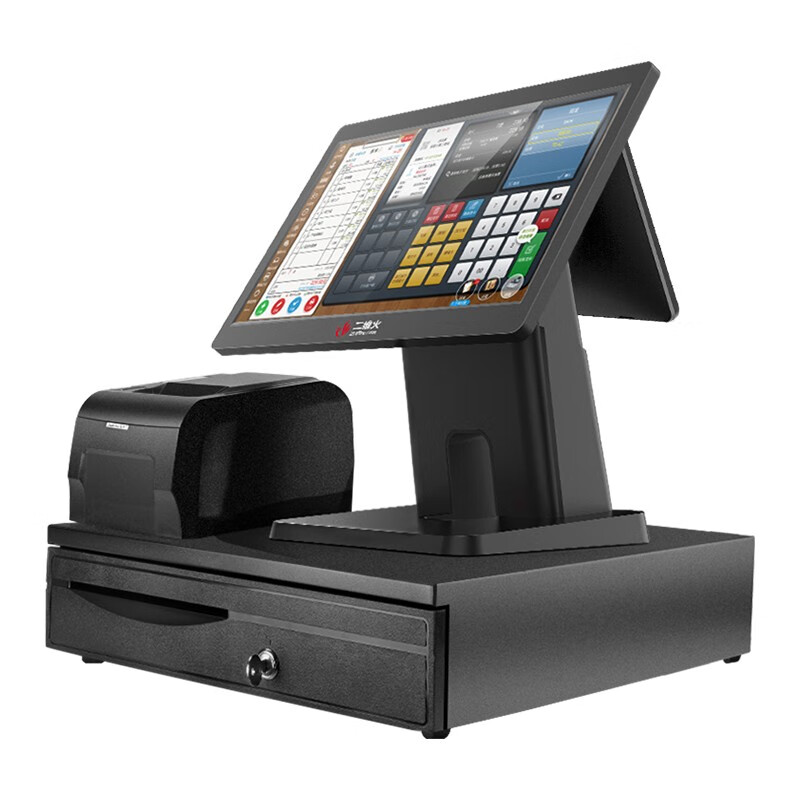 二維火（2Dfire）雙屏收銀機(jī)超市收銀機(jī)體機(jī)百貨超市便利店收款機(jī)收銀 標(biāo)準(zhǔn)黑色雙屏(15.6+10.1英寸) 標(biāo)配