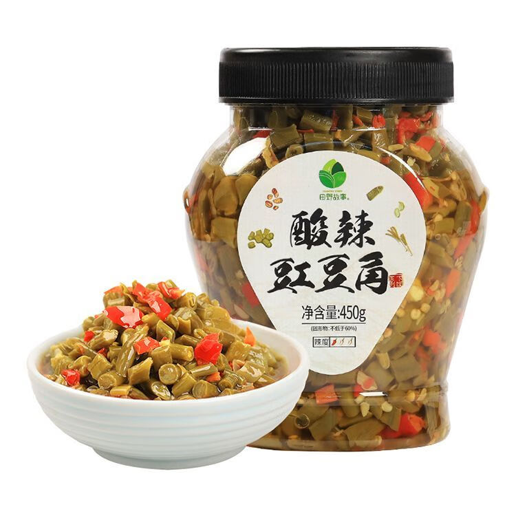 田野故事 酸辣豇豆角 自然發(fā)酵猛火炒制脆嫩開胃解膩下飯拌面佐餐 酸辣豇豆角450g/瓶 1