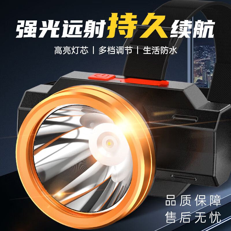 神鱼（SHENYU）头灯强光超亮充电续航超长锂电新款野户外头戴式照明灯钓鱼 【顶配款】持久续航-爆亮远射