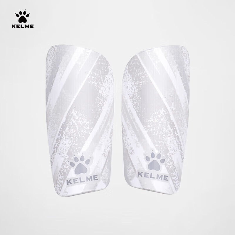卡尔美（KELME）足球护腿板比赛训练护小腿减震加厚插板专业护具 白灰 M