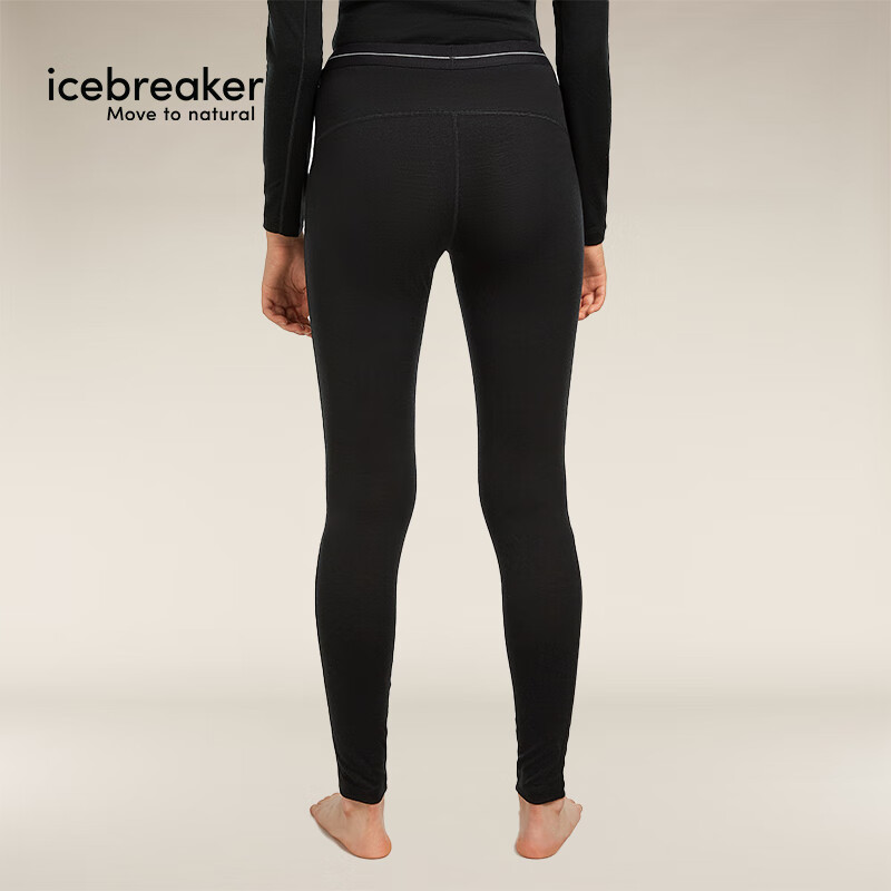 icebreaker【单依纯同款】100%美利奴羊毛女200Oasis户外徒步运动速干T恤 纯黑-裤子 M