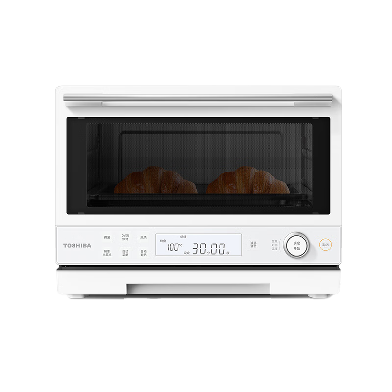 东芝（TOSHIBA）小白椰YR2210【官方旗舰店】微烤一体机 微波炉石窑烤箱厨房小型家用微波炉 空气炸锅 白色 20L 东芝小白椰微烤一体机