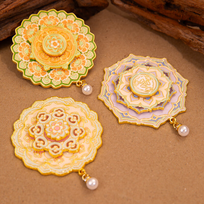 语森忆敦煌藻井金属冰箱贴 北京故宫博物馆文创定制西安南京杭州纪念品 团花_藻井(三层_可旋转)