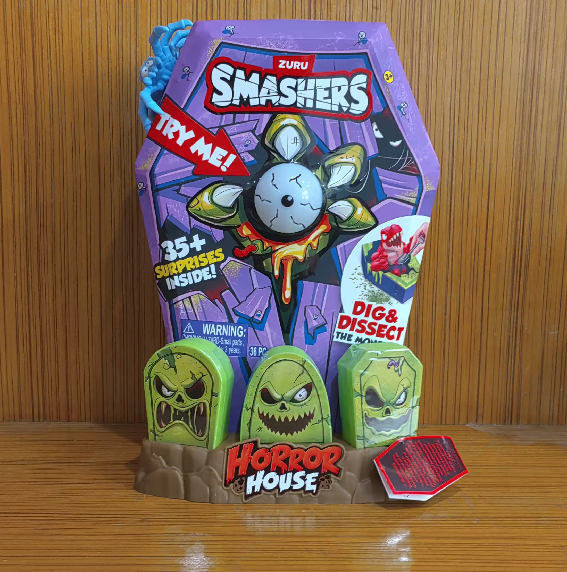 盲盒惊喜恐怖棺材墓碑恐龙蛋儿童玩具 爆裂小子整蛊寻宝盒大蓝色蜘蛛