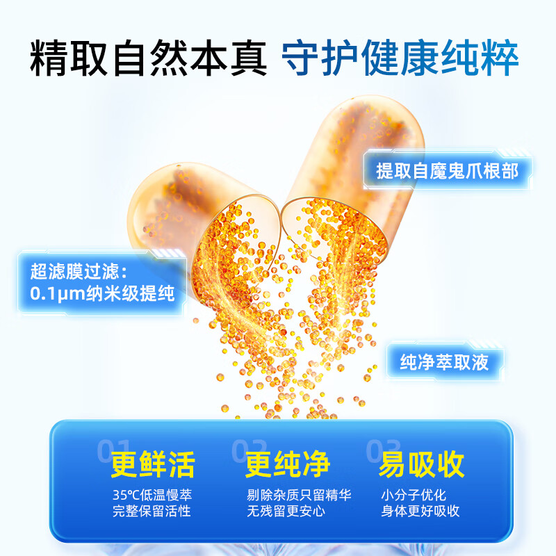 fair&pure魔鬼爪提取物120粒风湿类风湿骨关节炎疼痛 120粒*3瓶装