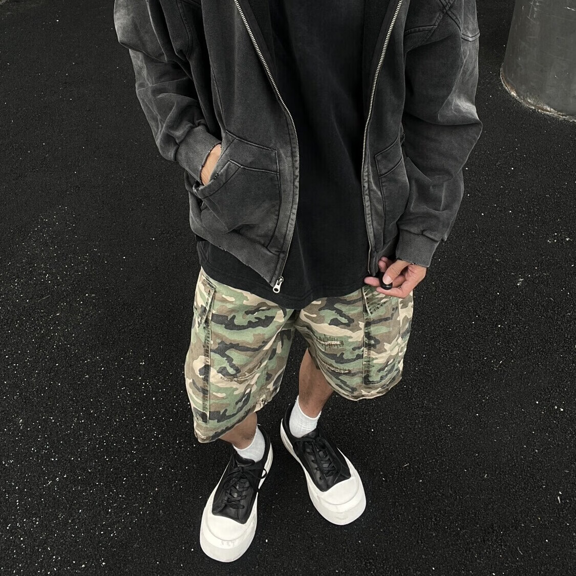 TERRAINCOGNITA【弧月系列】牛皮厚底增高男女休闲板鞋通勤开模定制香底 极夜黑 42 男码