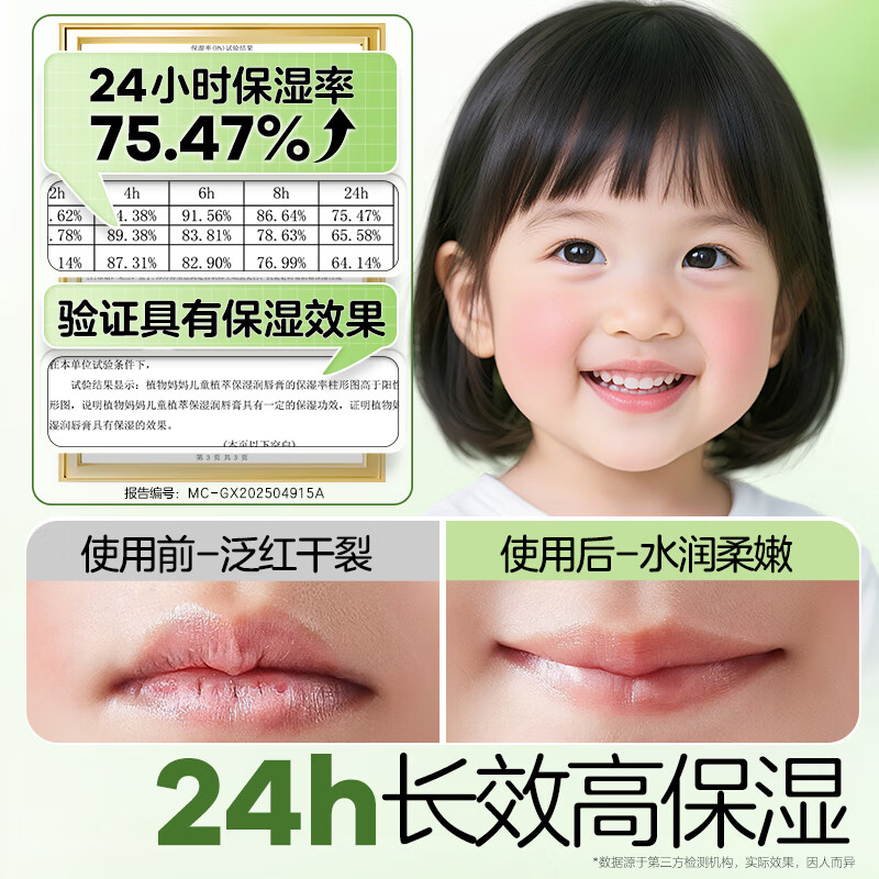 植物妈妈唇膏儿童唇膏6-12岁女孩男孩润唇膏3-6岁纯天然保湿滋润防干裂 【全网热销10W+】儿童植萃唇膏3.5g*2丨赠皲裂膏