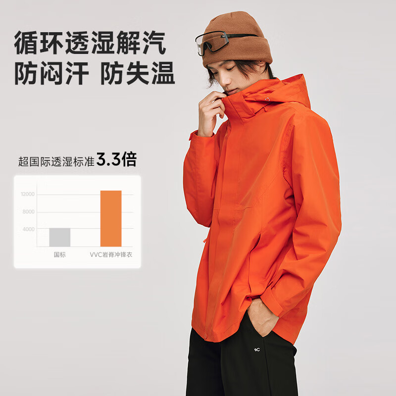 VVC冲锋衣男女三合一防风防水可拆卸抓绒内胆三防登山服保暖显白外套 月晕粉【三防科技/三合一抓绒内胆-男女同款】543 M
