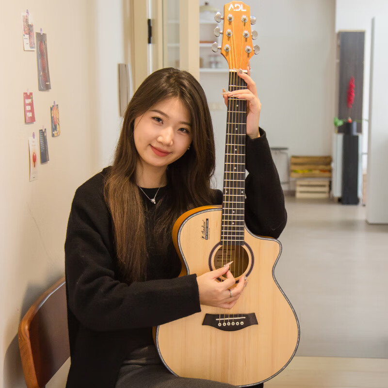 安德魯（ANDREW）36寸民謠吉他云杉木吉他guitar初學者練習琴木吉 36寸云杉吉他【3601】