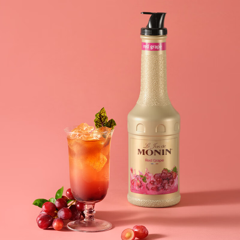 莫林（MONIN）【新品】橙果汁饮料浓浆浓缩1L冲泡调饮品奶茶气泡水果茶鸡尾酒 红葡萄含果肉果汁饮料浓浆