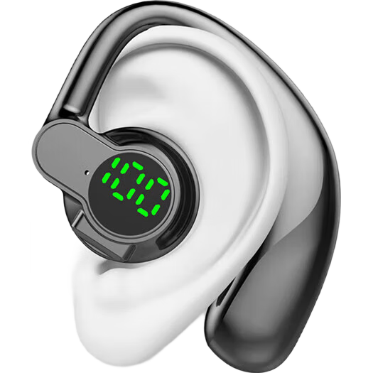 数显单耳无线蓝牙耳机  超长续航 高清通话 挂耳式舒适不入耳运动健身开车户外便携式蓝牙耳机 【经典黑】数显挂耳式单耳