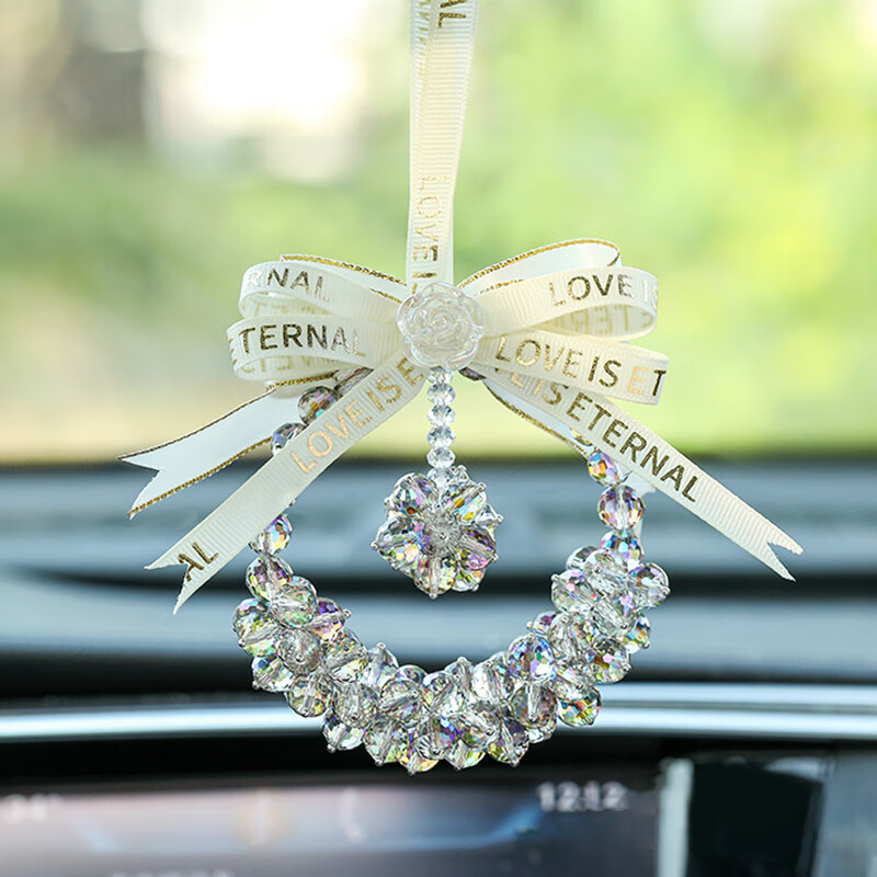 蝴蝶结水晶挂件太空灰