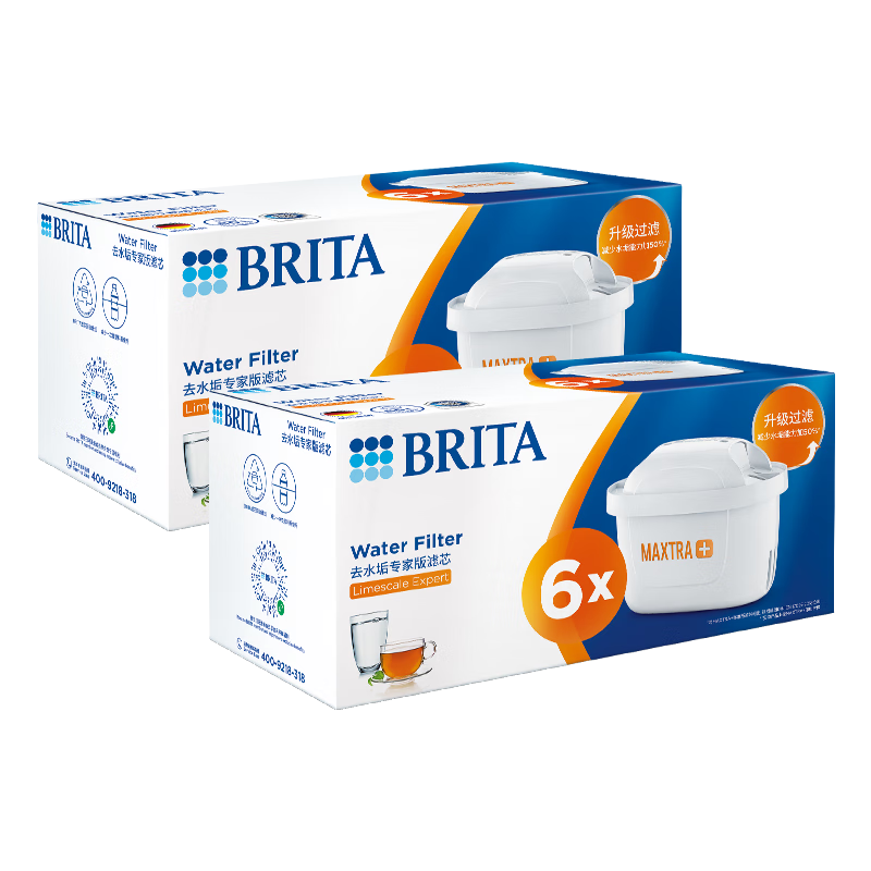 碧然德（BRITA）家用净水壶 滤水壶滤芯 MAXTRA+LE 专家滤芯 12枚装（本品加附件6个共计12个非18枚）
