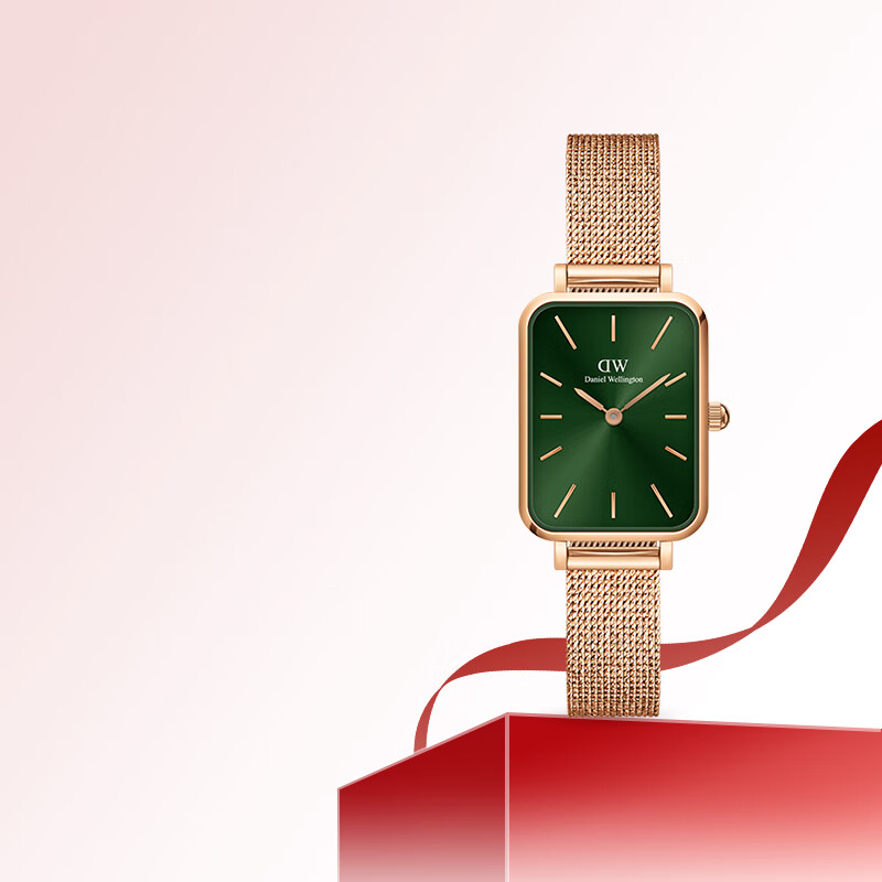丹尼尔惠灵顿（DanielWellington）dw手表女 复古小方表石英女士手表欧美腕表 七夕礼物送女友 方块小绿表-