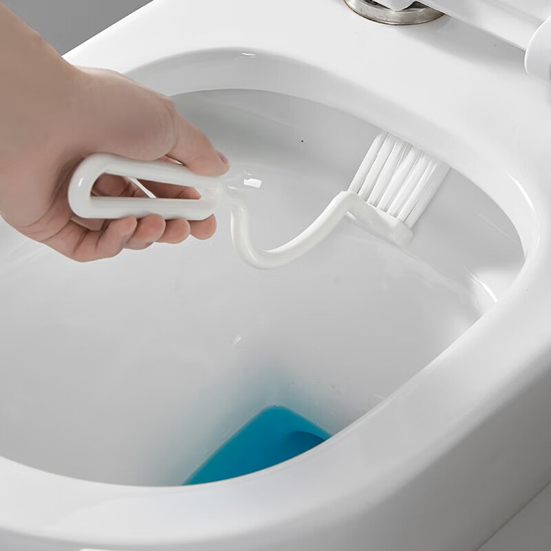 SP SAUCE日本进口马桶清洁刷子缝隙刷卫生间坐便器内侧刷弯曲型马桶刷 白色单个装