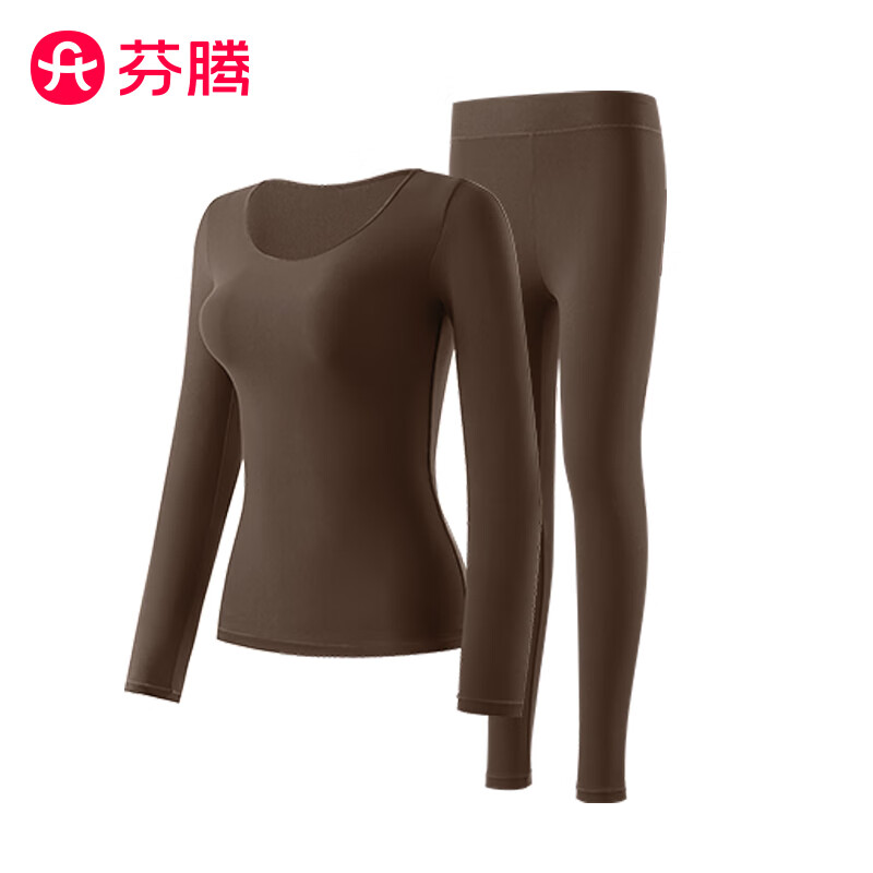 芬腾7A抗菌保暖内衣女士套装薄款贴身秋衣秋裤美肌衣高弹秋冬季 秋月白 L (80-120斤)