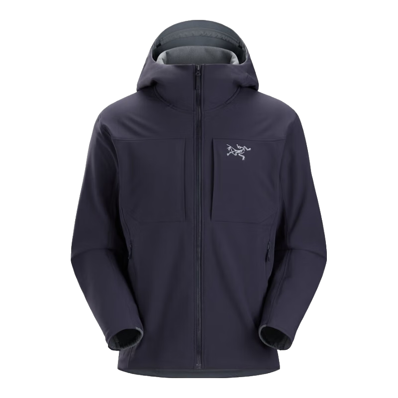 始祖鳥（ARC'TERYX）買手代購Gamma MX Hoody 男士戶外薄絨保暖防風雨軟殼連帽沖鋒衣 Black Sapphire 寶石藍 L