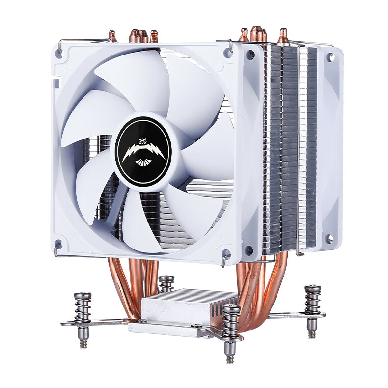 D电脑4铜管CPU散热器led发光E5主板2011针ADM控温定速白色风扇 QZ-830（白框4铜管-3线定速-双风扇-无灯