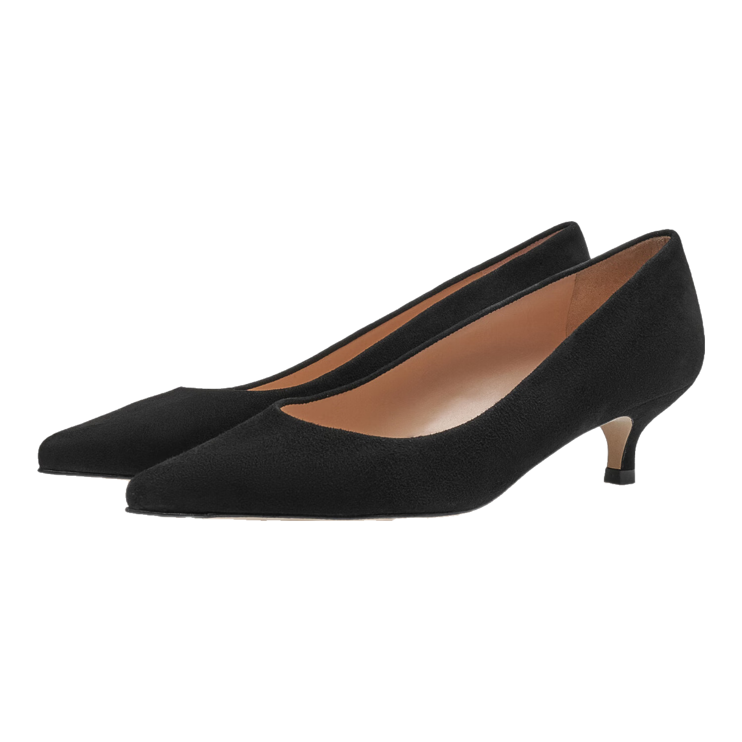 STUART WEITZMAN/SW POCO秋冬黑色小貓跟高跟鞋女鞋單鞋奢侈品真皮羊皮革