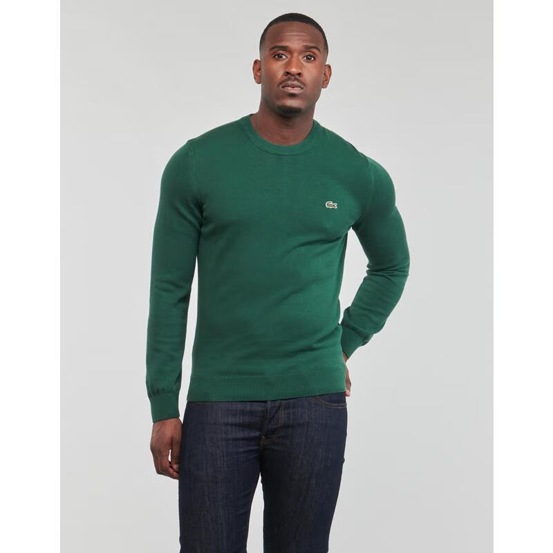 LACOSTE男士毛衣保暖舒適純色修身秋冬日常針織簡約 Green 均碼 |IT S