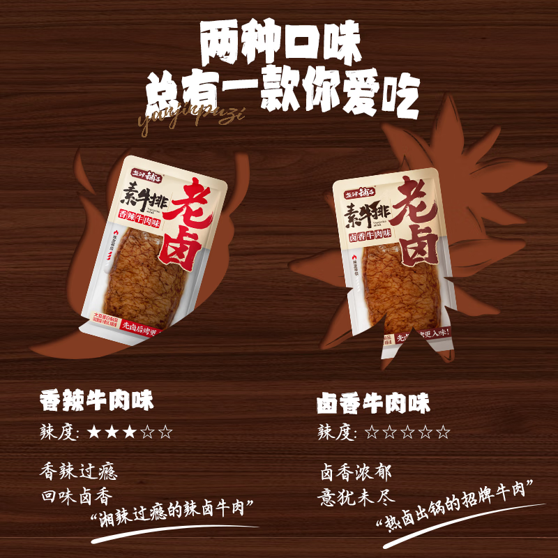 盐津铺子老卤素牛排手撕素肉素食豆制品 办公室休闲食品小吃 豆干零食 混合口味/共20小包 250g*2袋