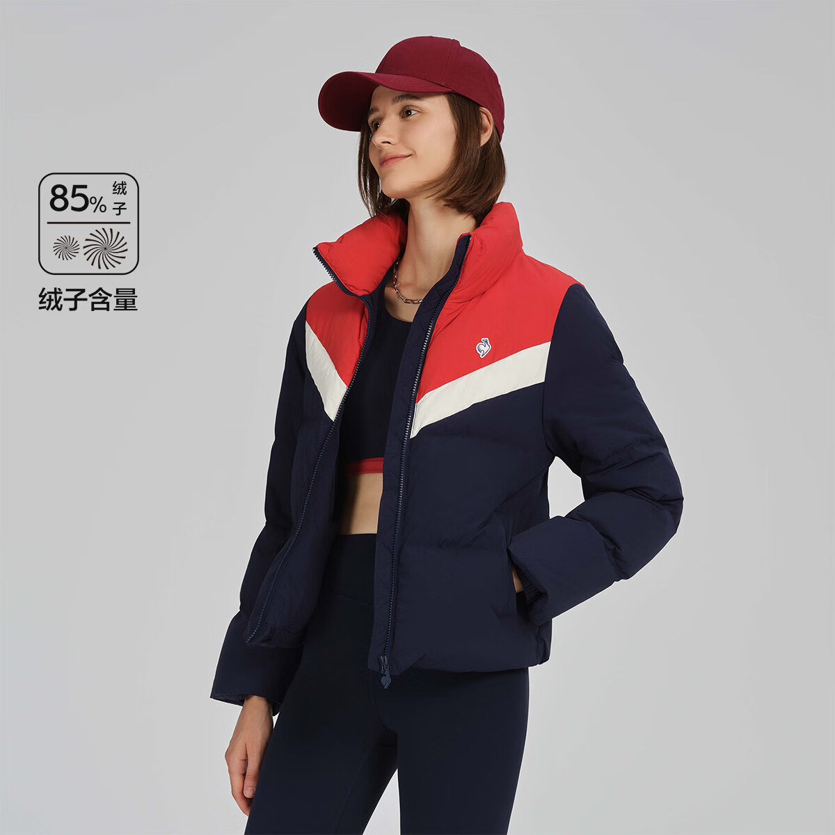 法国公鸡秋冬季女款短羽绒服 海军蓝色 xs