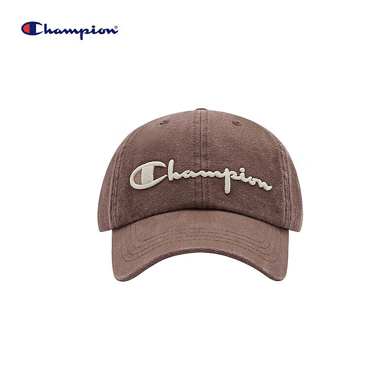 Champion美国冠军鸭舌帽男女 休闲运动经典刺绣鸭舌帽24FWA01 深棕（男） 